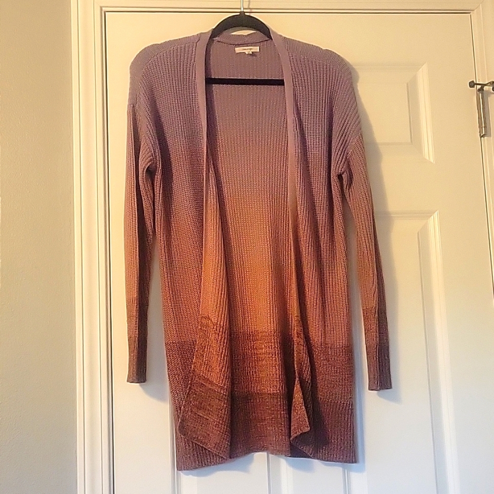Maurices Lavender to Rust Ombre Open Front Cardigan